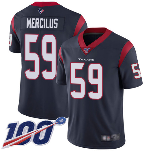 Houston Texans Limited Navy Blue Men Whitney Mercilus Home Jersey NFL Football 59 100th Season Vapor Untouchable